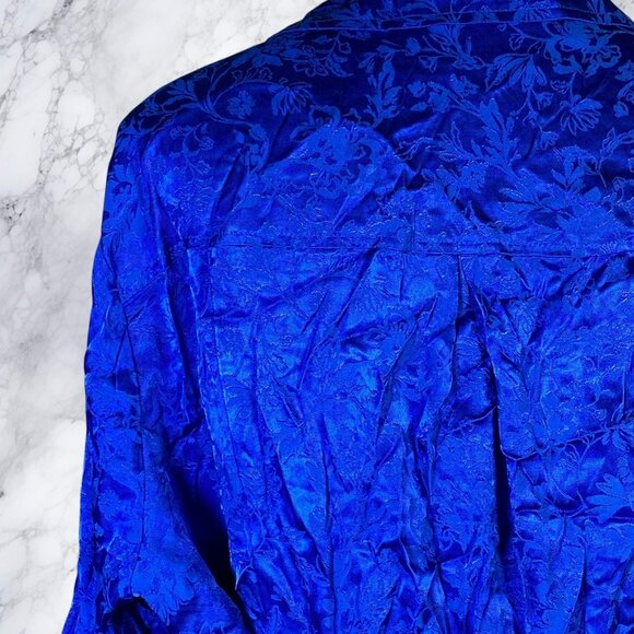 Torrid Electric Blue Jacquard Trench Coat Jacket - Picture 5 of 12